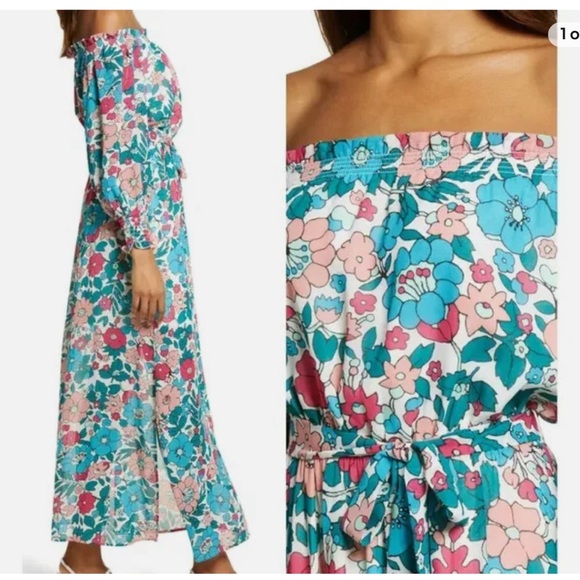 Charles Henry Floral Off The Shoulder Maxi Dress - Picture 4 of 16